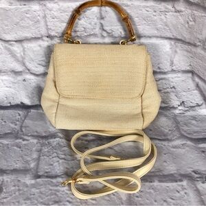 Woven Bamboo‎ Handle Purse Charter Club with convertible strap for shoulder